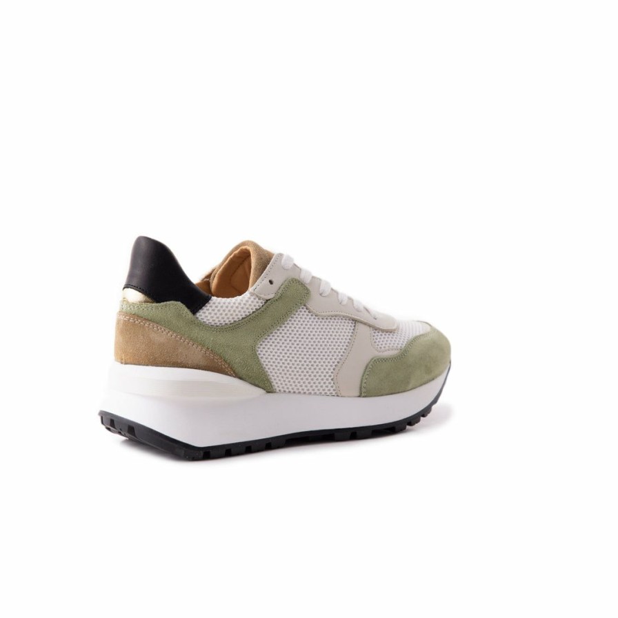 Women L'Intervalle | L'Intervalle Women Shady Green White Suede Green White Suede/Suede Vert Blanc