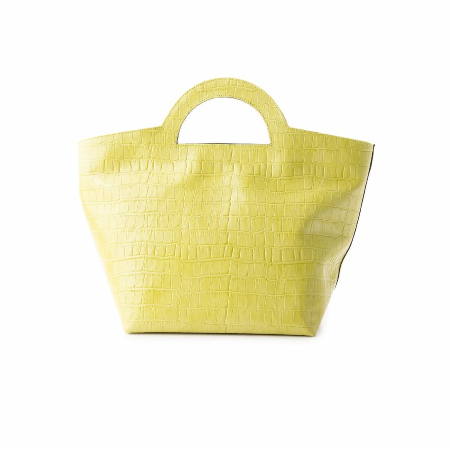 Bags L'Intervalle | L'Intervalle Women Nita Lime Croco Lime Croco/Croco Citron