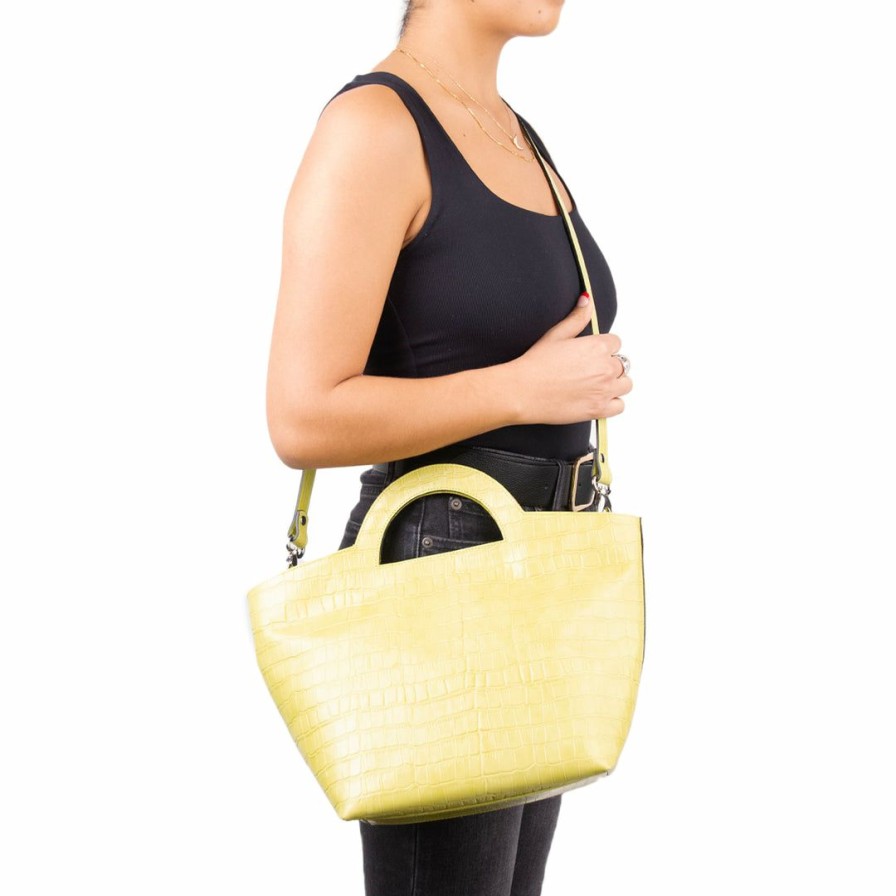 Bags L'Intervalle | L'Intervalle Women Nita Lime Croco Lime Croco/Croco Citron