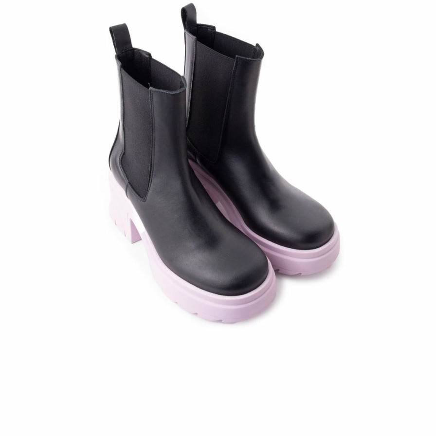 Women L'Intervalle | L'Intervalle Ramsy Black/Lilac Leather