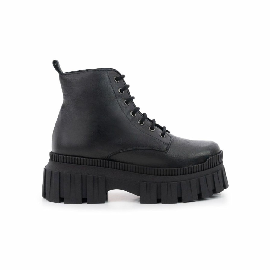 Women L'Intervalle | L'Intervalle Women Hufflepuff Black Leather