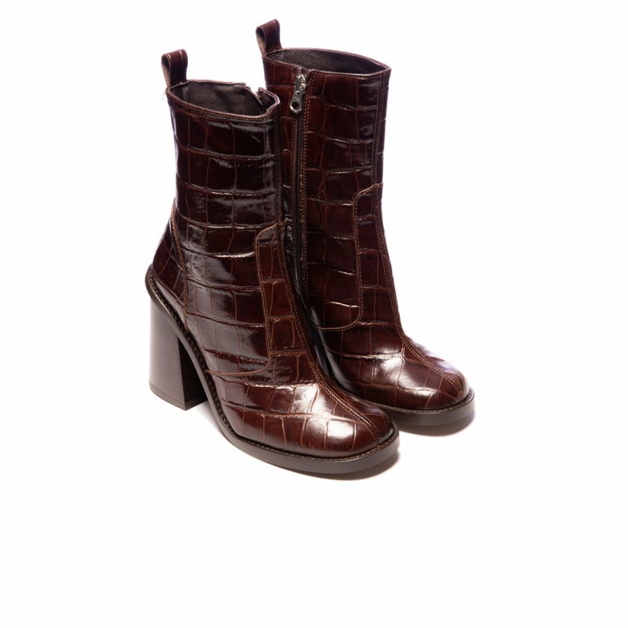 Women L'Intervalle | L'Intervalle Women Annecy Brown Croco