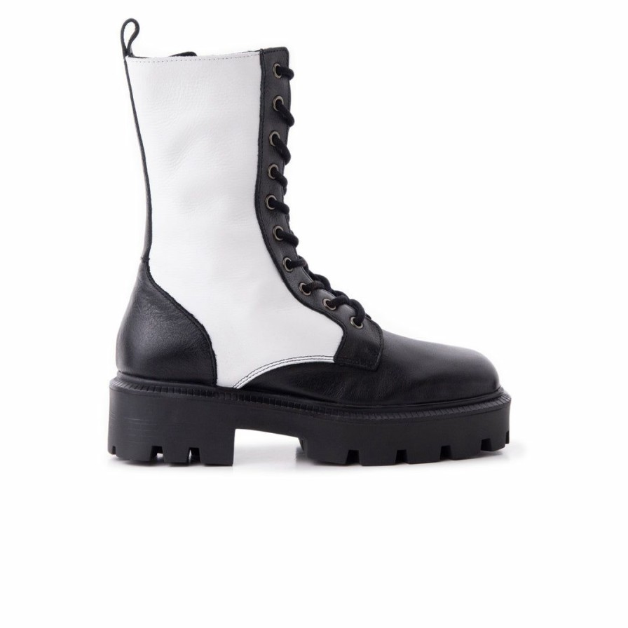 Women L'Intervalle | L'Intervalle Women Gryffindor Black/White Leather