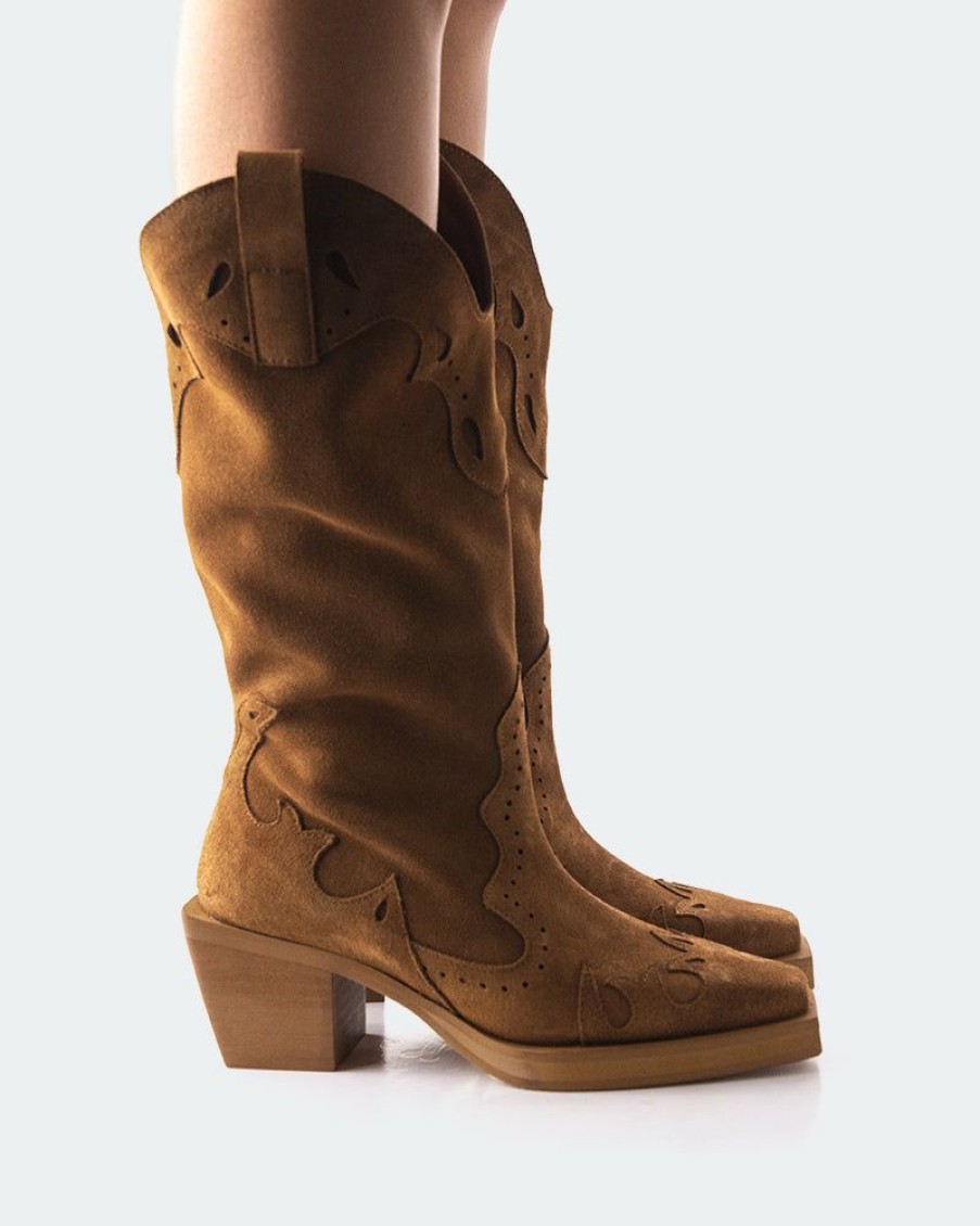 Women L'Intervalle | L'Intervalle Velier Tan Suede Women Tan Leather/Cuir Ocre