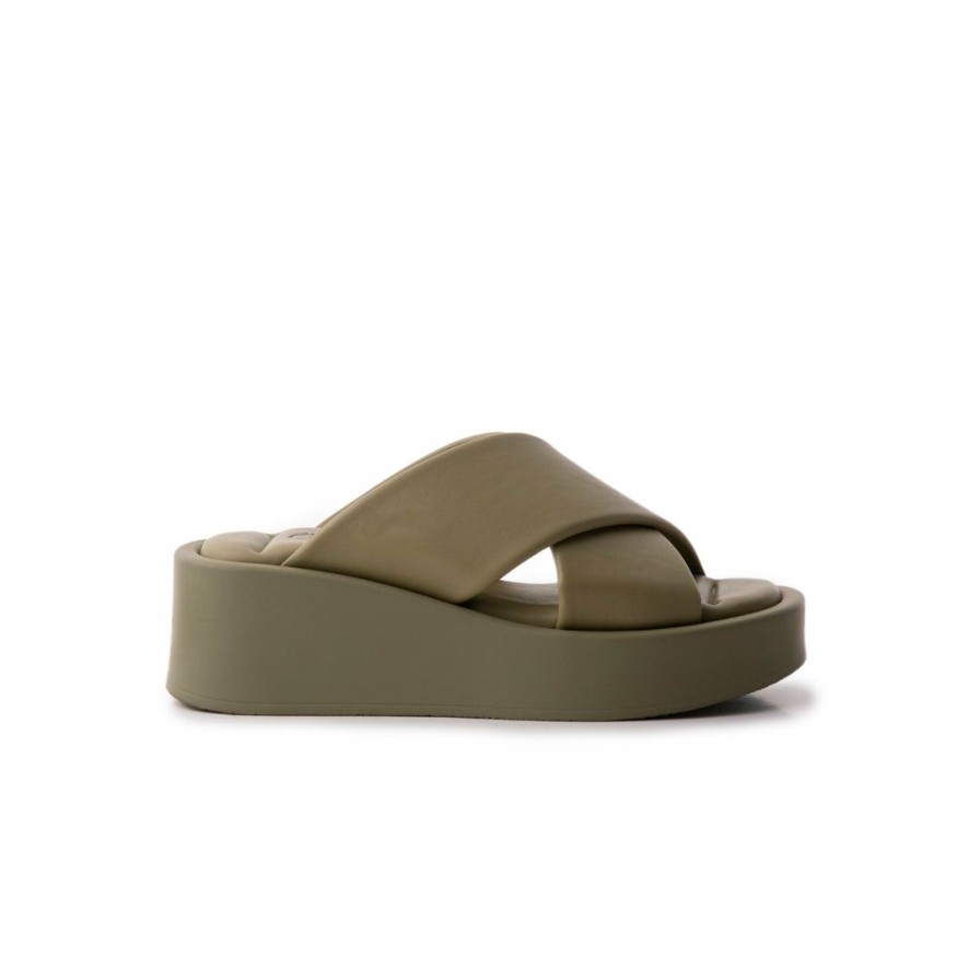 Women L'Intervalle | L'Intervalle Chou Light Khaki Leather Women Light Khaki Leather/Cuir Kaki Pale