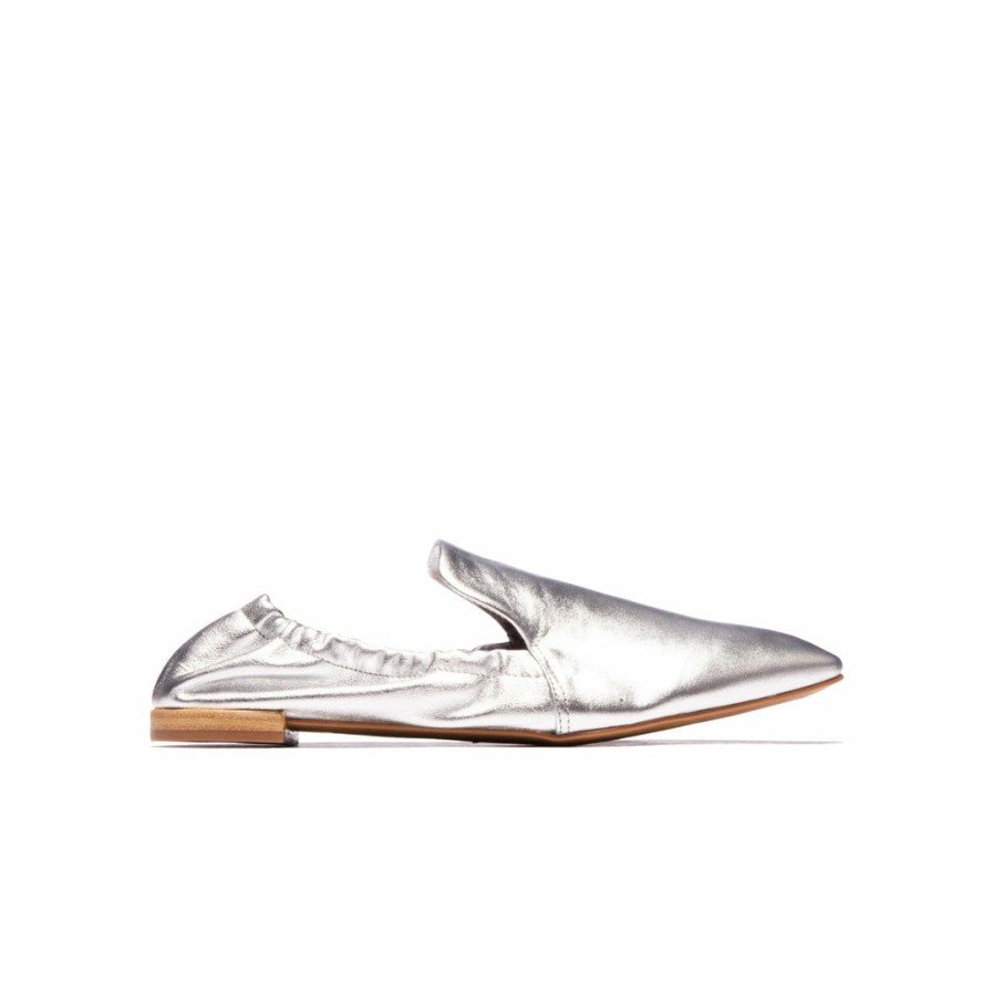 Women L'Intervalle | L'Intervalle Women Tulip Silver Metallic Leather