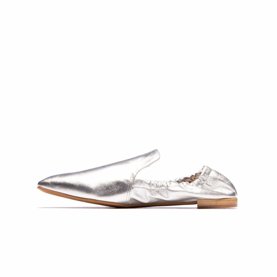 Women L'Intervalle | L'Intervalle Women Tulip Silver Metallic Leather