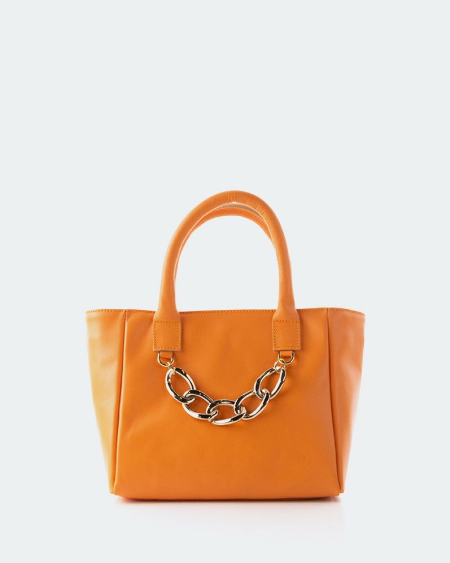 Bags L'Intervalle | L'Intervalle Women Mini Island Orange Leather Orange Leather/Cuir Orange