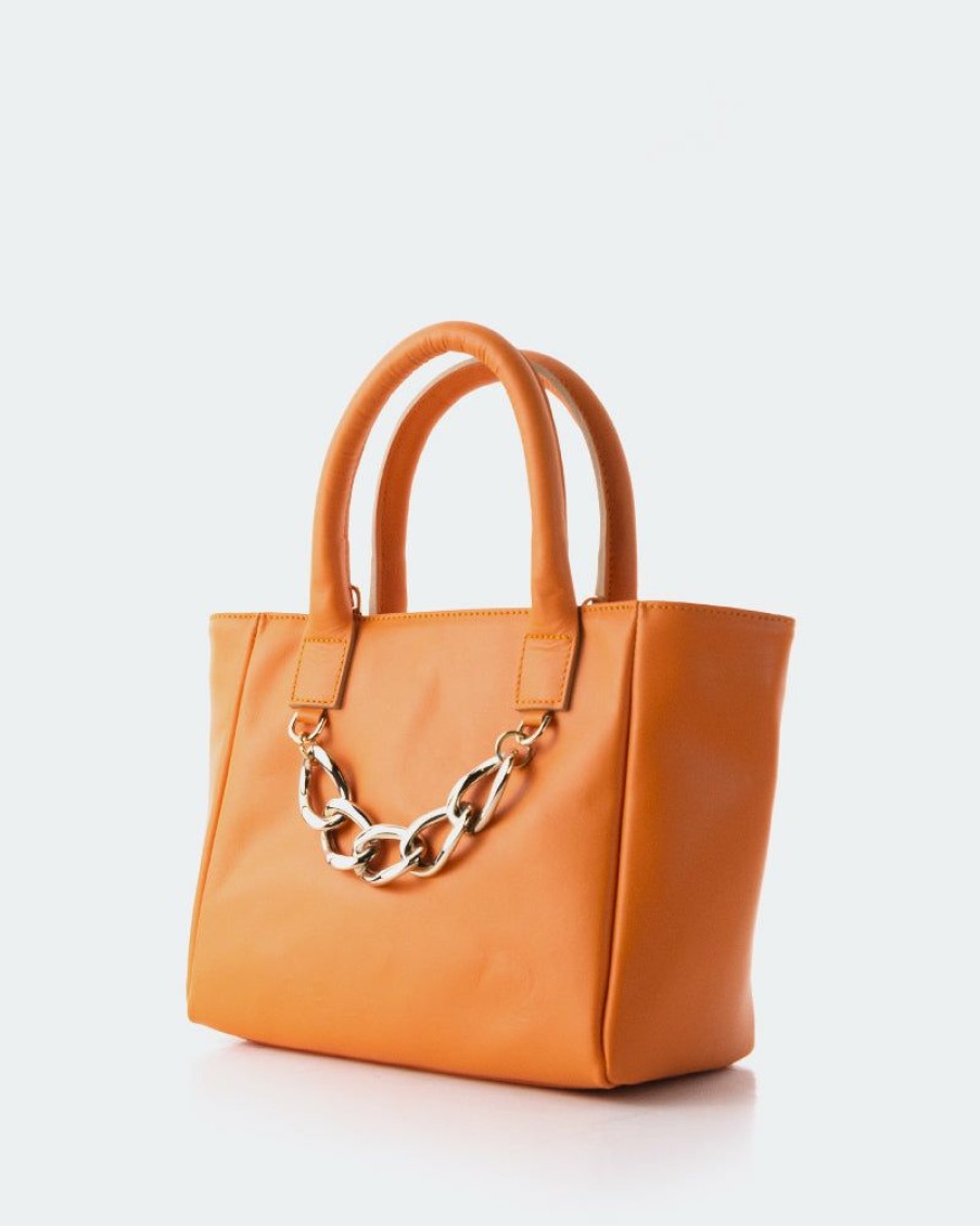 Bags L'Intervalle | L'Intervalle Women Mini Island Orange Leather Orange Leather/Cuir Orange