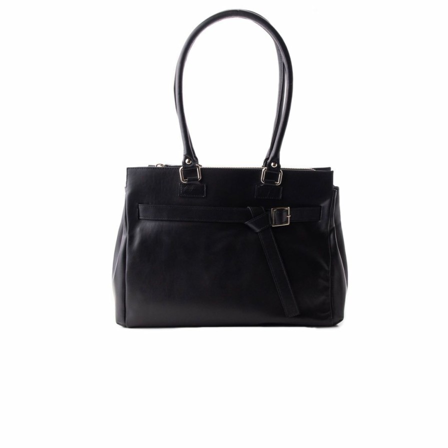 Bags L'Intervalle | L'Intervalle Avenue Black Leather Black Leather/Cuir Noir