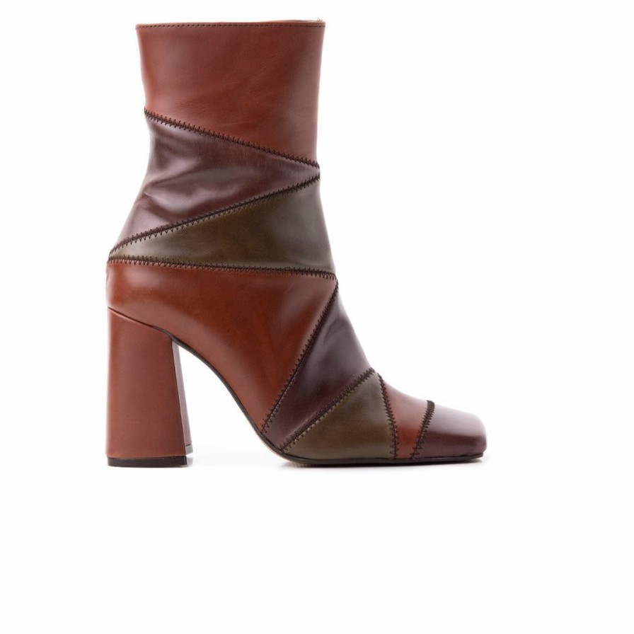 Women L'Intervalle | L'Intervalle Women Redwood Brown Multi Leather