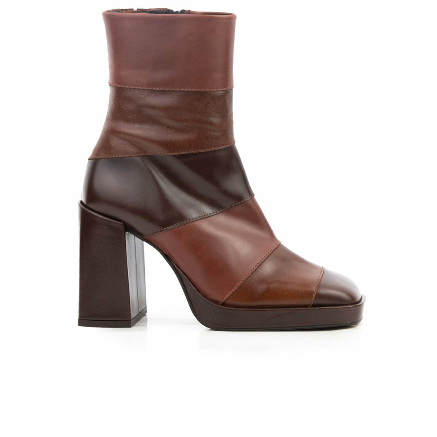 Women L'Intervalle | L'Intervalle Women Dijon Brown Mix Leather