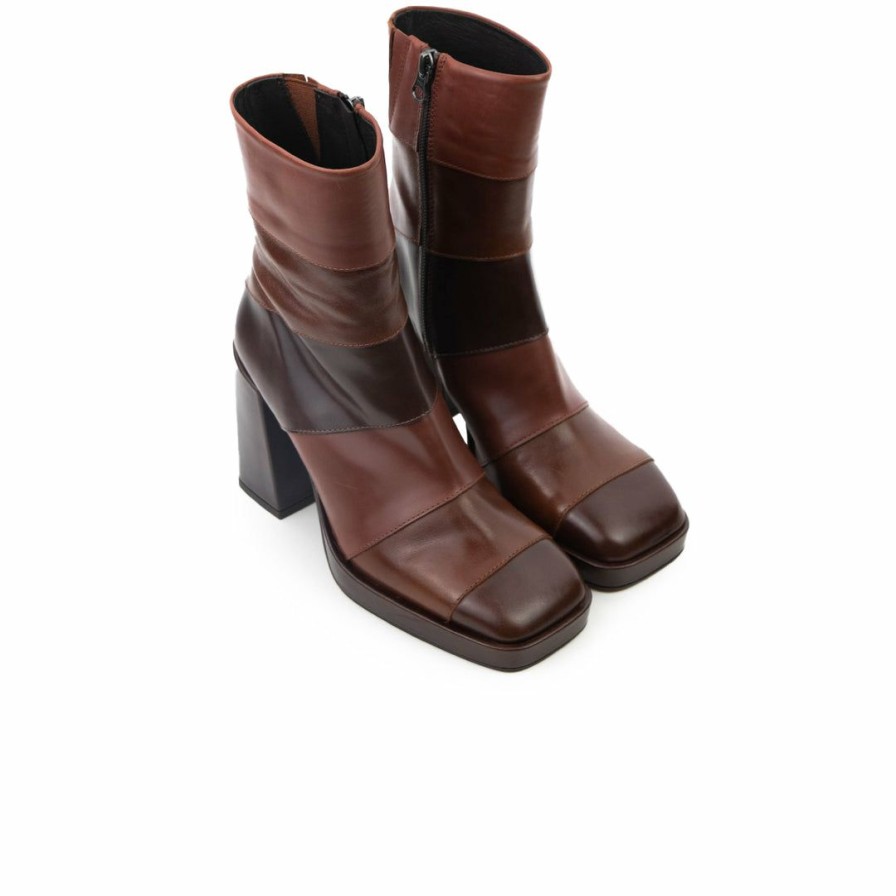 Women L'Intervalle | L'Intervalle Women Dijon Brown Mix Leather