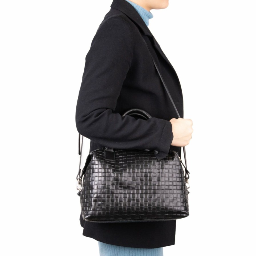 Bags L'Intervalle | L'Intervalle Belleville Black Leather Women Black Leather/Cuir Noir