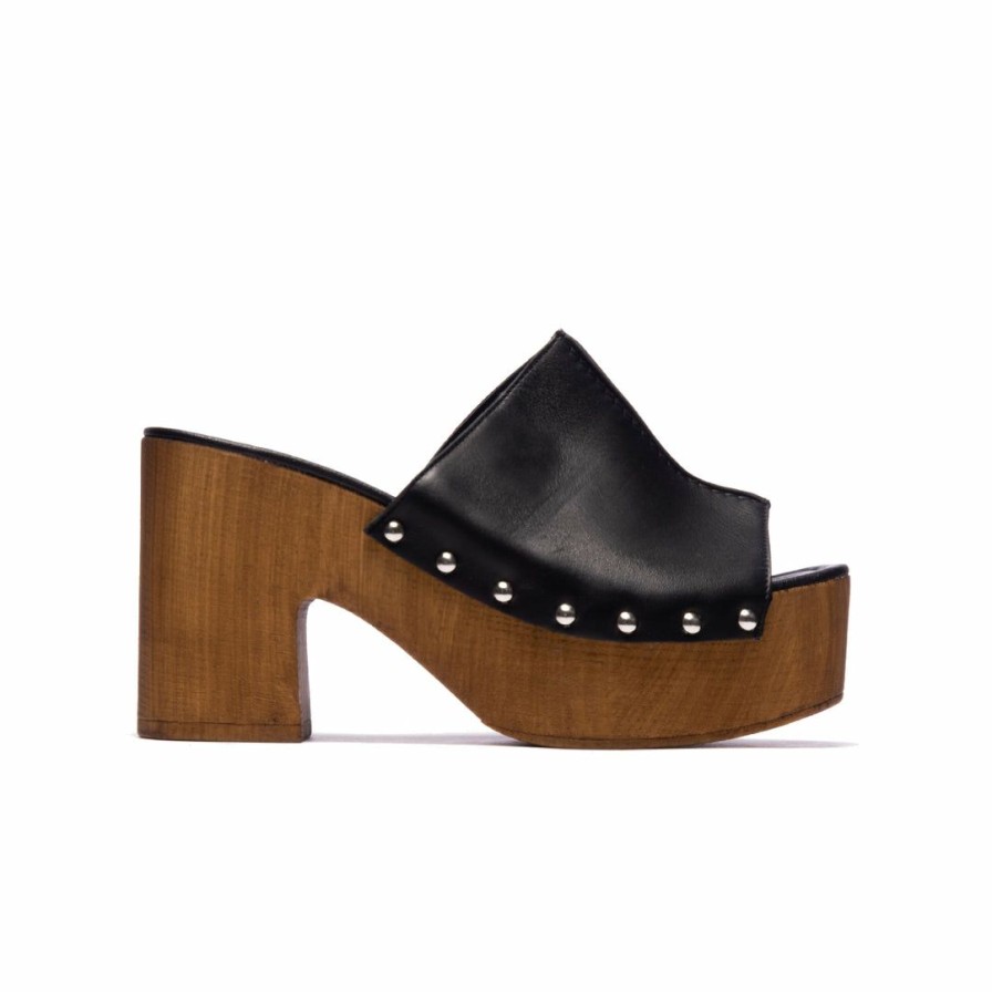 Women L'Intervalle | L'Intervalle Despina Black Leather Women