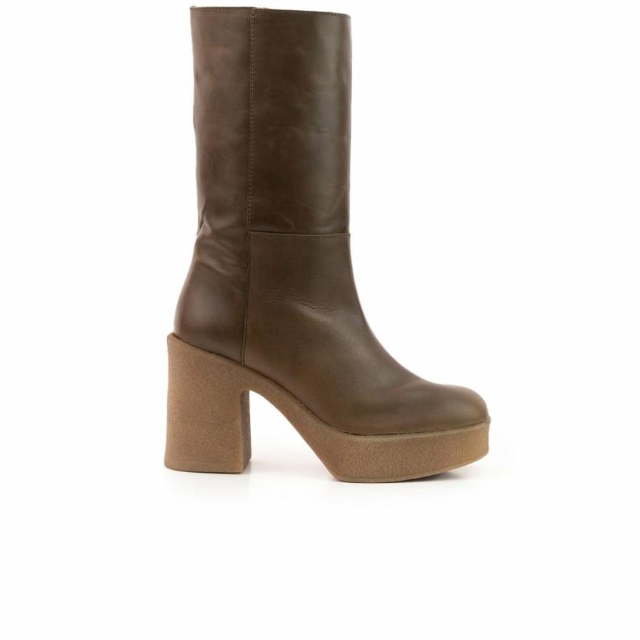 Women L'Intervalle | L'Intervalle Midway Khaki Leather