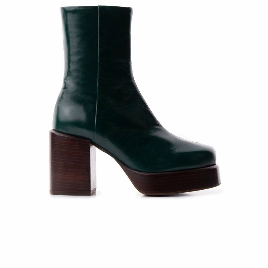 Women L'Intervalle | L'Intervalle Palencia Green Leather