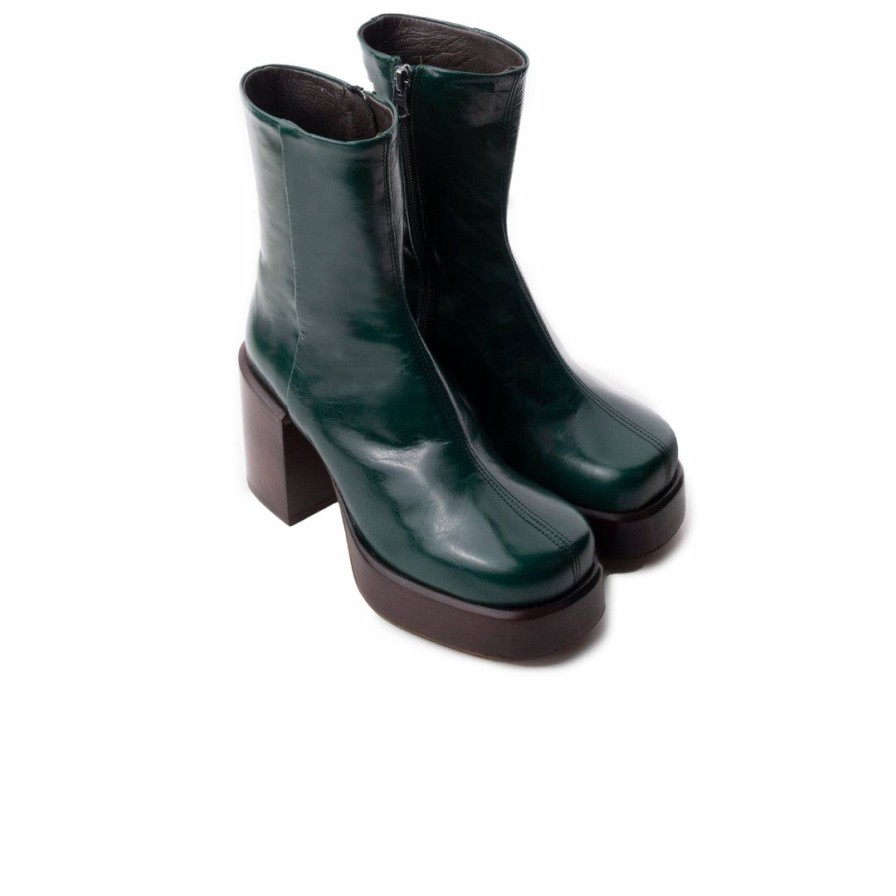 Women L'Intervalle | L'Intervalle Palencia Green Leather