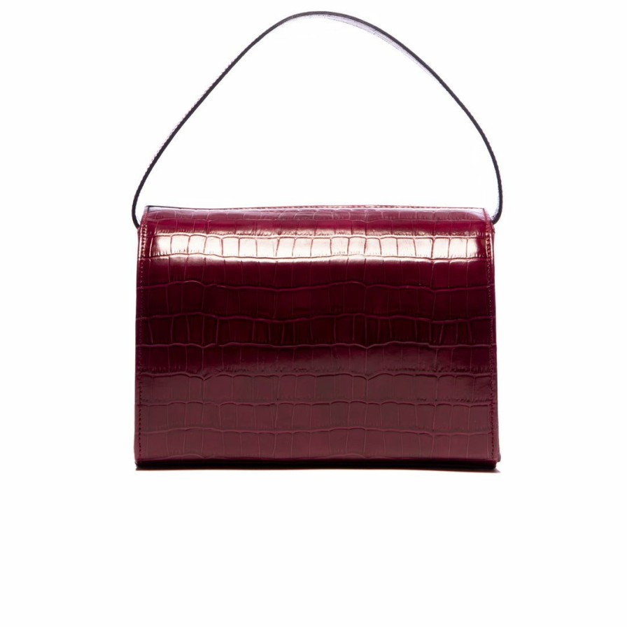 Bags L'Intervalle | L'Intervalle Doriane Mauve Croco Women Berry Croco