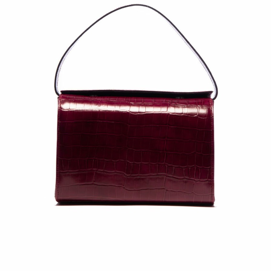 Bags L'Intervalle | L'Intervalle Doriane Mauve Croco Women Berry Croco