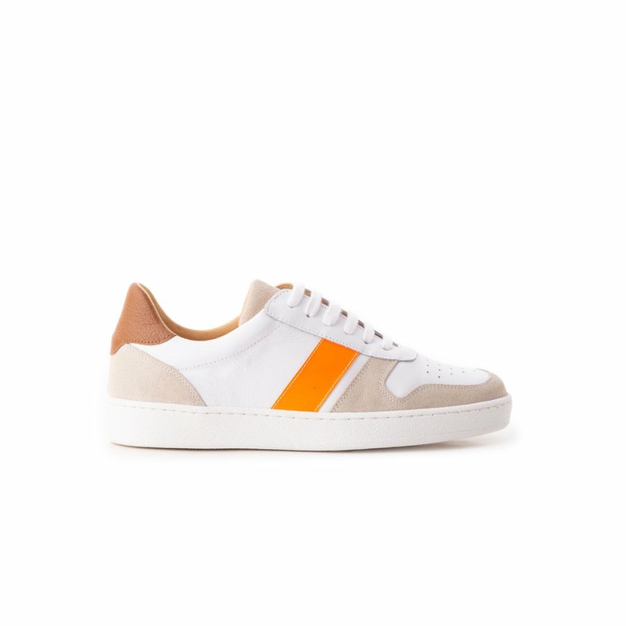 Women L'Intervalle | L'Intervalle Women Karma White Orange Leather White Orange Leather/Cuir Blanc Orange