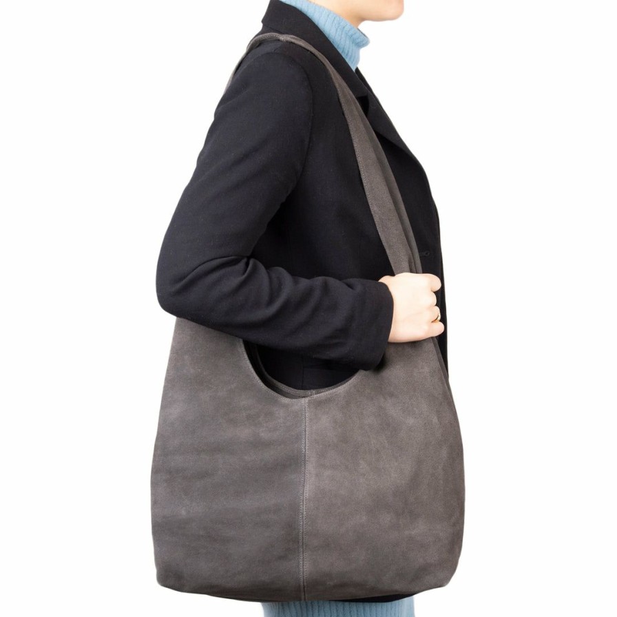 Bags L'Intervalle | L'Intervalle Agard Dark Grey Suede Women Dark Grey Suede/Gris Suede