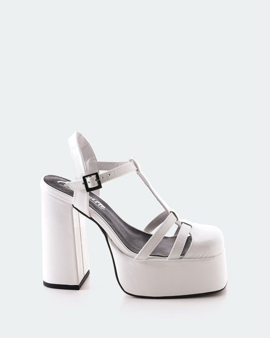 Women L'Intervalle | L'Intervalle Lauranne White Patent White Patent/Cuir Vernis Blanc