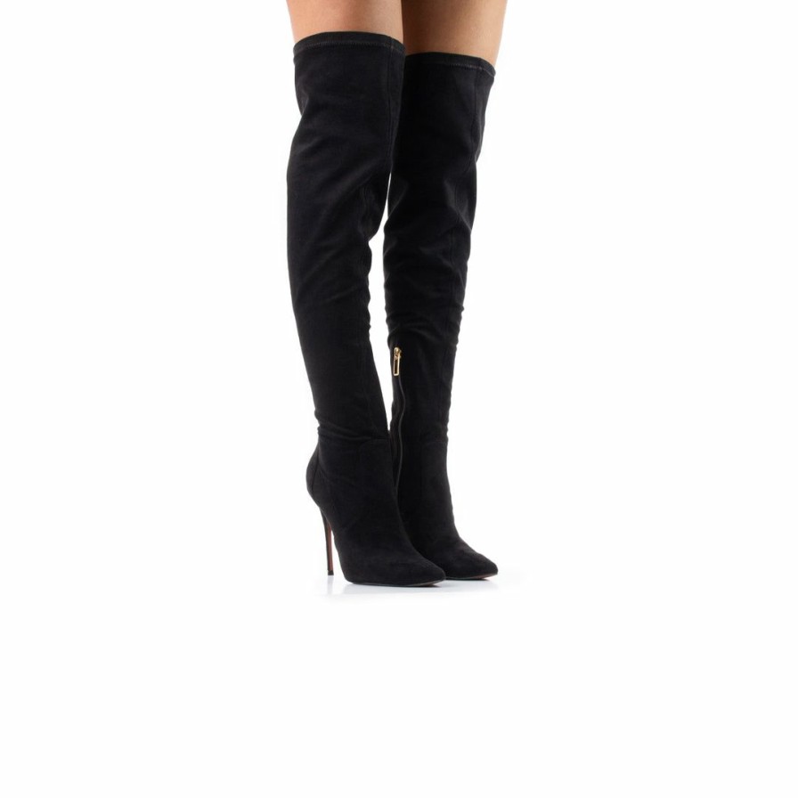 Women L'Intervalle | L'Intervalle Brasilia Black Stretch Nubuck