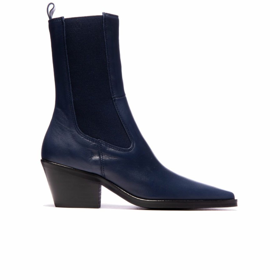 Women L'Intervalle | L'Intervalle Women Alacantra Navy Leather