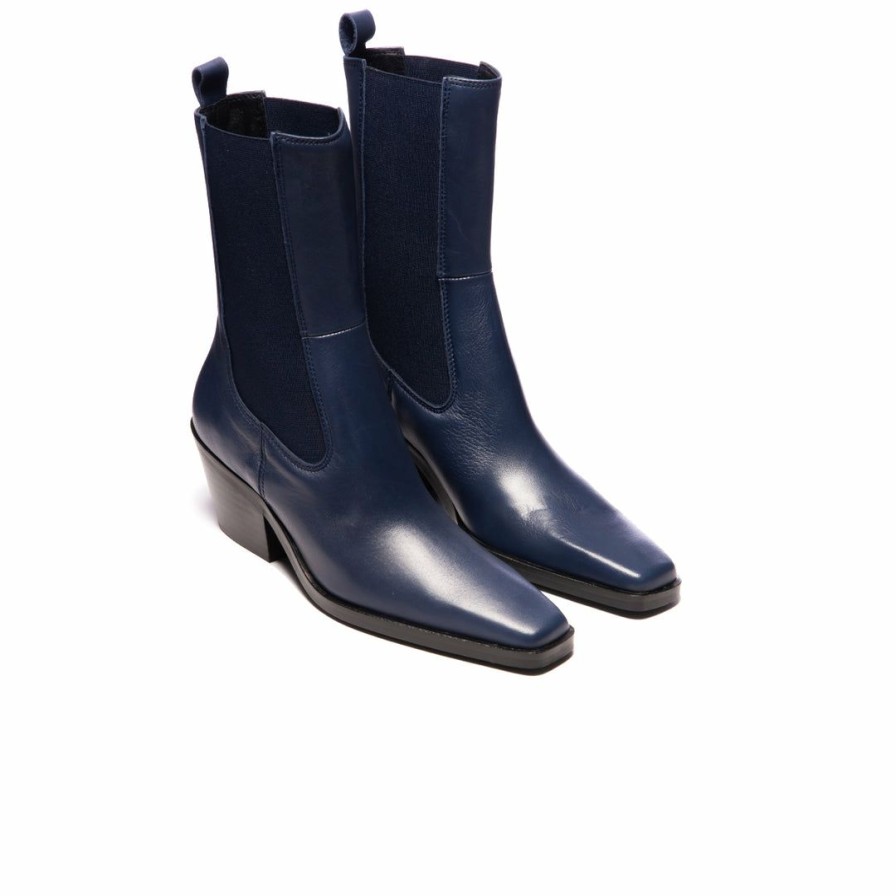 Women L'Intervalle | L'Intervalle Women Alacantra Navy Leather