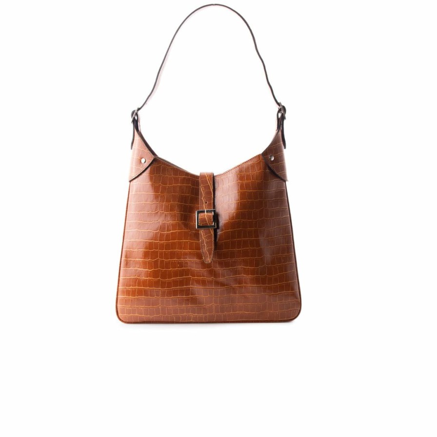 Bags L'Intervalle | L'Intervalle Train Tan Croco Women Tan Croco/Croco Ocre