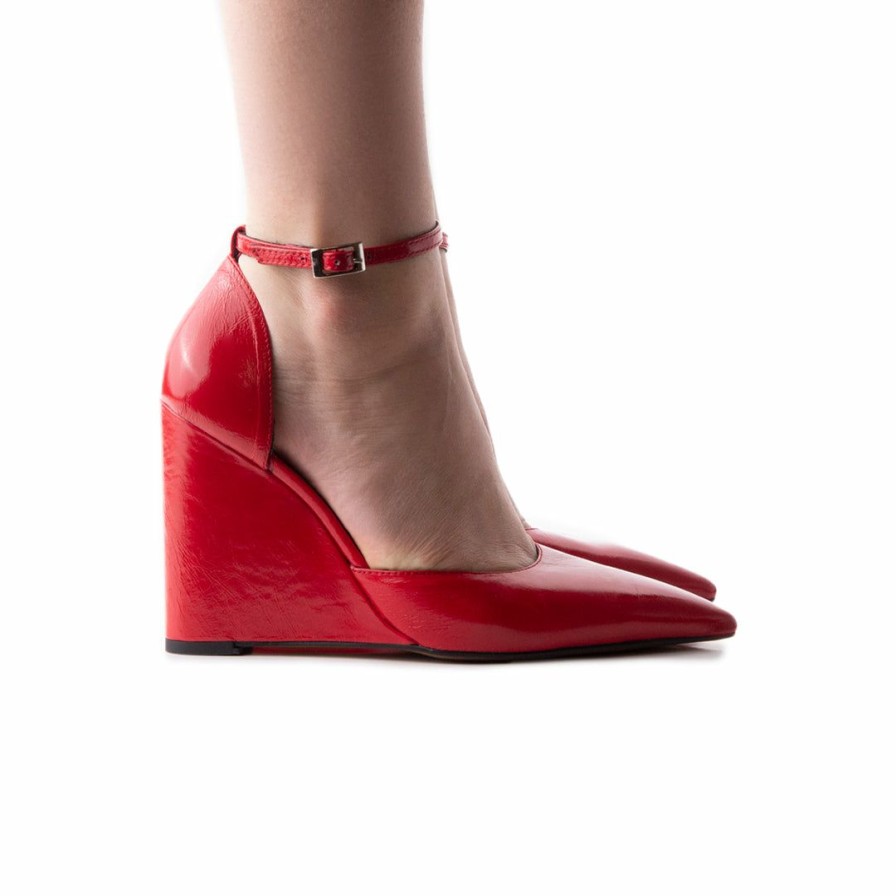 Women L'Intervalle | L'Intervalle Persephone Red Leather Women Red Leather/Cuir Rouge