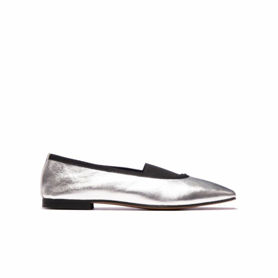 Women L'Intervalle | L'Intervalle Claire Silver Metallic Leather Women