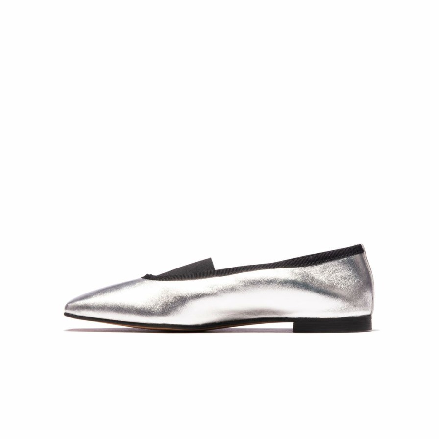 Women L'Intervalle | L'Intervalle Claire Silver Metallic Leather Women