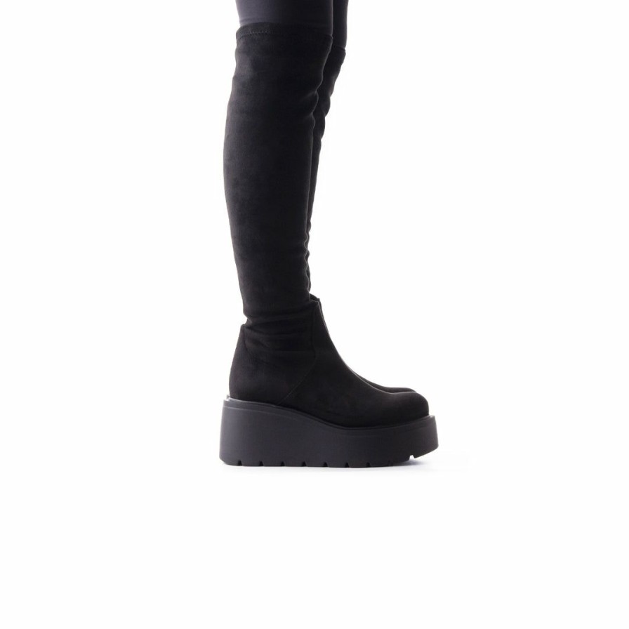 Women L'Intervalle | L'Intervalle Women Concord Black Suede Stretch