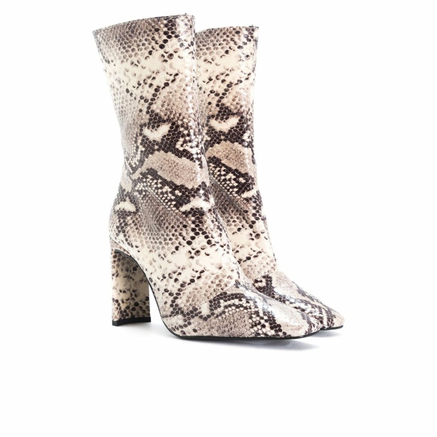 Women L'Intervalle | L'Intervalle Stavi Natural Snake Ankle Boots Women