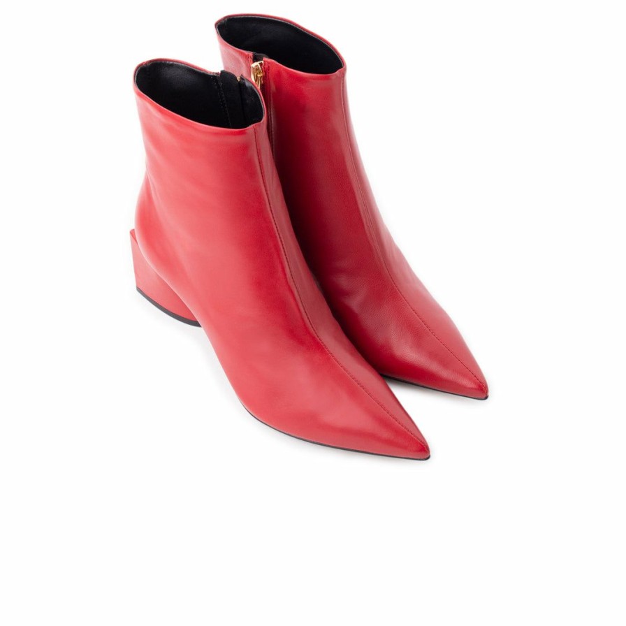 Women L'Intervalle | L'Intervalle Women Palazzo Red Leather