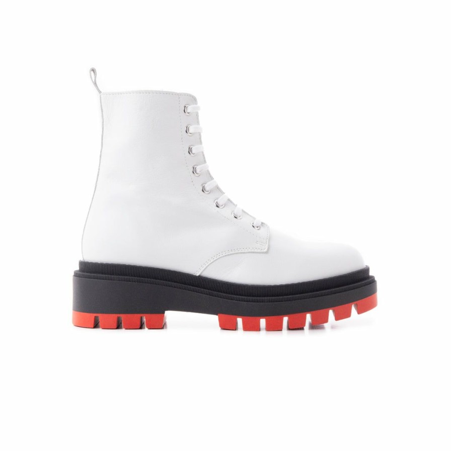 Women L'Intervalle | L'Intervalle Ciudad Women White Leather/Red Sole