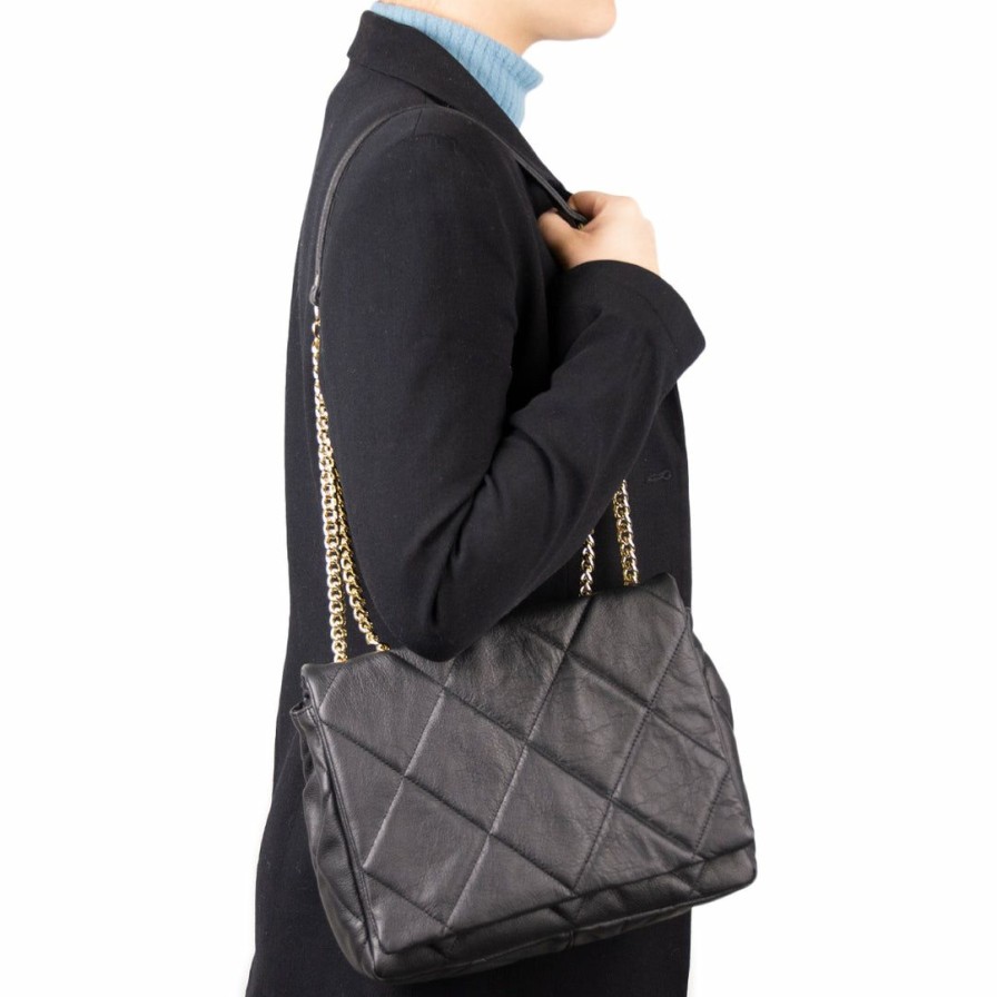 Bags L'Intervalle | L'Intervalle Monna Black Leather Black Leather/Cuir Noir