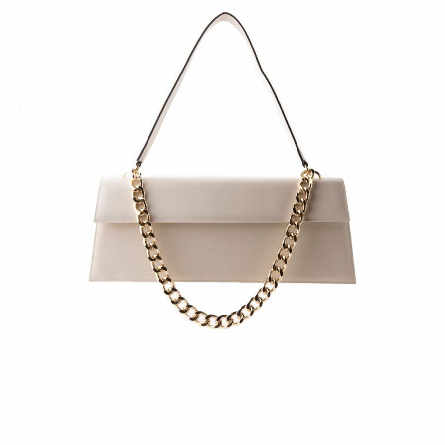 Bags L'Intervalle | L'Intervalle Trav Off White Leather Women Mocca Leather/Cuir Moka