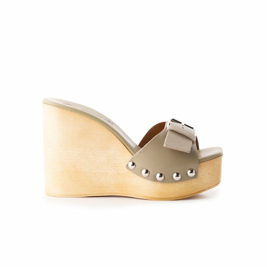 Women L'Intervalle | L'Intervalle Adore Light Khaki Leather Light Khaki Leather/Cuir Khaki Pale