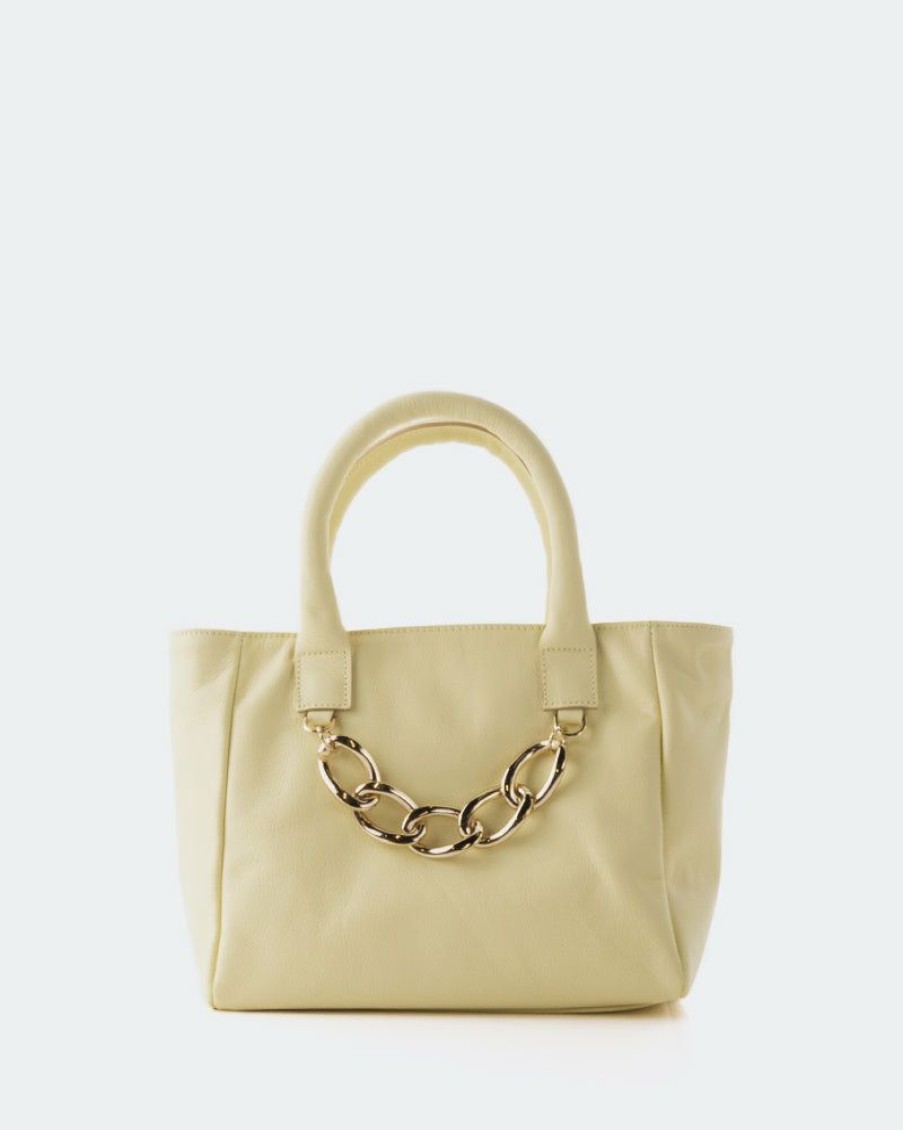 Bags L'Intervalle | L'Intervalle Mini Island Light Yellow Leather Women Light Yellow Leather/Cuir Jaune Pale