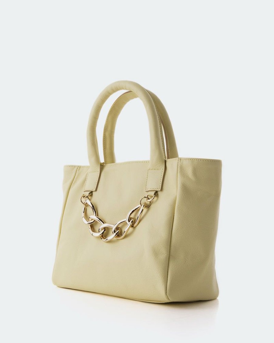 Bags L'Intervalle | L'Intervalle Mini Island Light Yellow Leather Women Light Yellow Leather/Cuir Jaune Pale