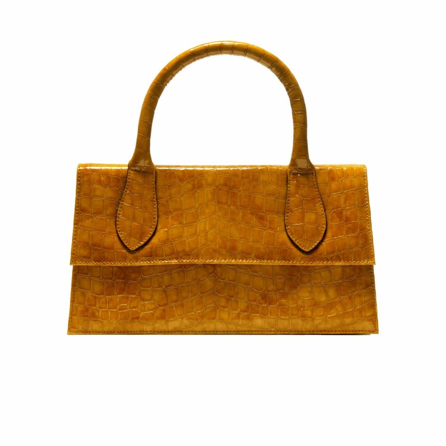 Bags L'Intervalle | L'Intervalle Cameroon Tan Shiny Croco