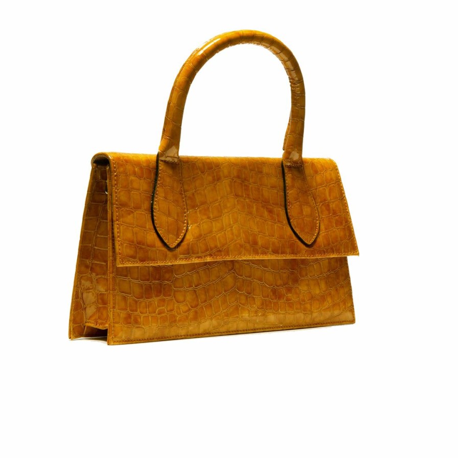 Bags L'Intervalle | L'Intervalle Cameroon Tan Shiny Croco