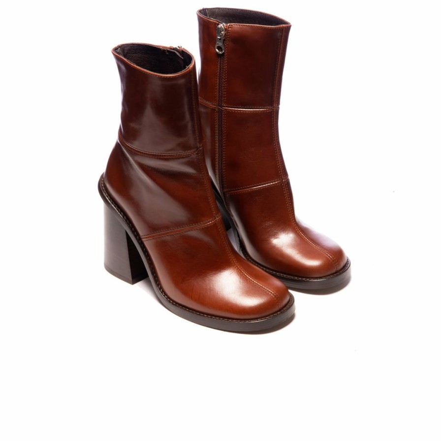 Women L'Intervalle | L'Intervalle Lilles Women Chestnut Leather