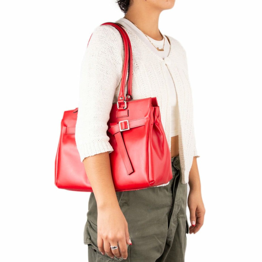 Bags L'Intervalle | L'Intervalle Avenue Red Leather Women Red Leather/Cuir Rouge