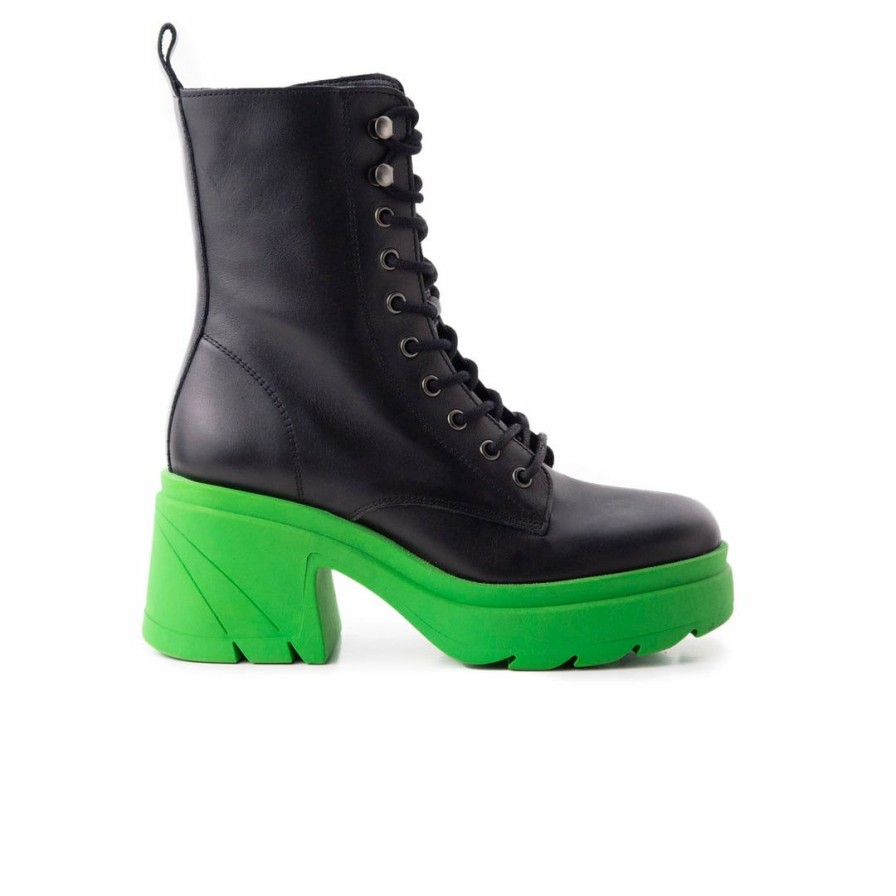 Women L'Intervalle | L'Intervalle Women Romeo Black/Green Leather