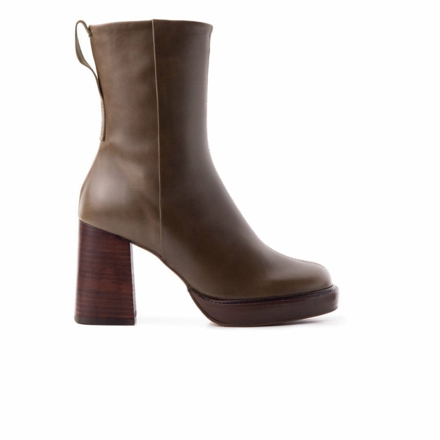 Women L'Intervalle | L'Intervalle Women Powell Khaki Leather