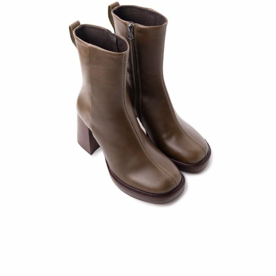 Women L'Intervalle | L'Intervalle Women Powell Khaki Leather